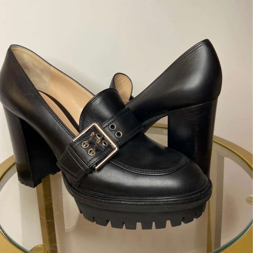 Giovanni Rossi Black Leather Buckle Shoes